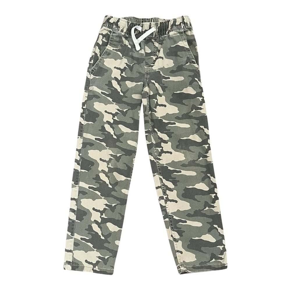 Wonder Nation  camo print brown green Boy pants 6-7 pockets elastic waist string - Picture 3 of 15